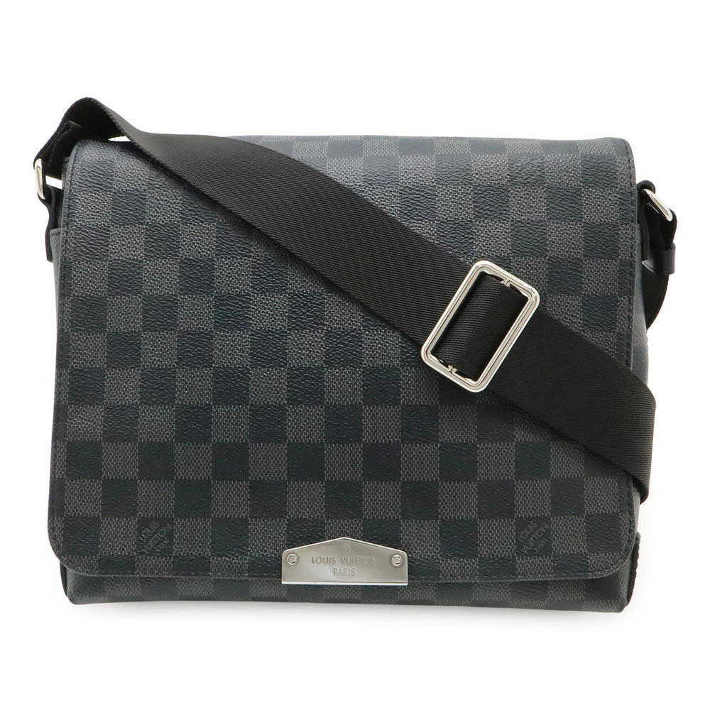 LOUIS VUITTON Damier Graphite Black District Messenger Bag Shoulder Crossbody